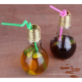 Haonai 400ml Beverage drinking use light bulb bottle/glass juice bottle with screw cap